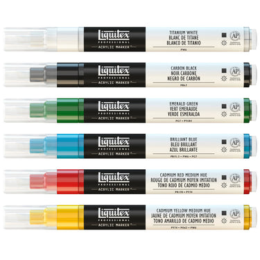 LQX ACRYLIC MARKER SET 6X 2-4MM CLASSICS [CONTENTS] 887452001225
